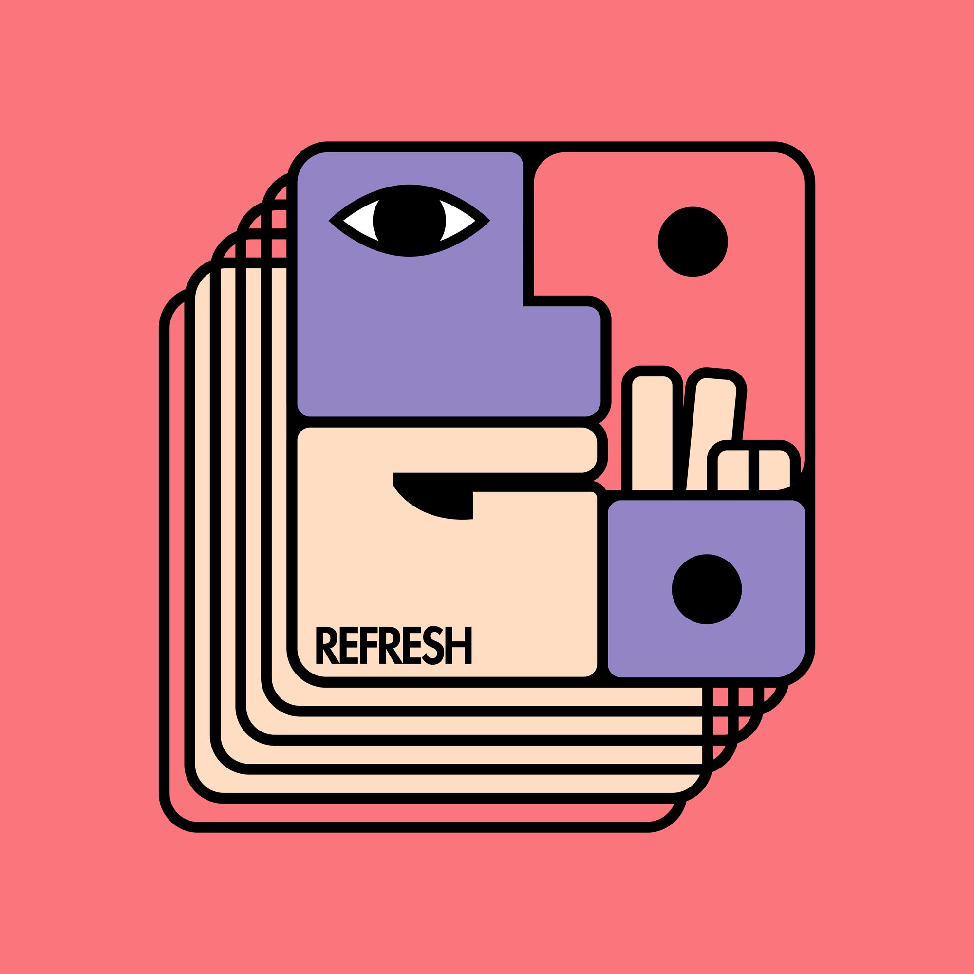 Illustration of the word LOGO representing the feeling of refresh
