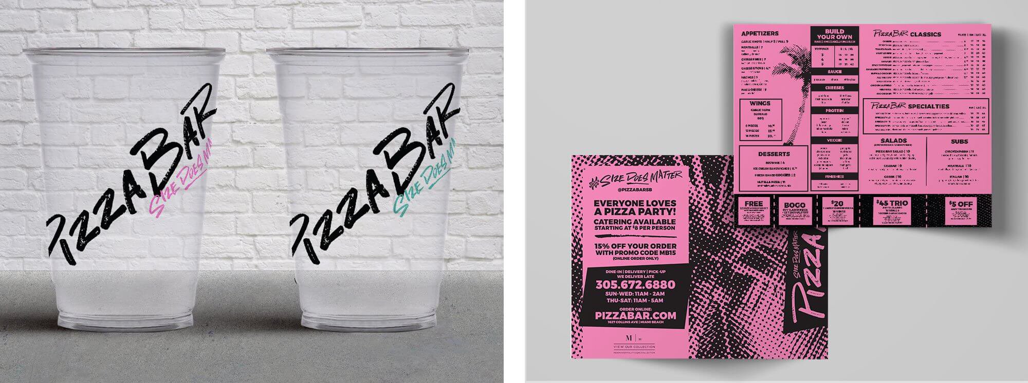 Pizza Bar branded cups