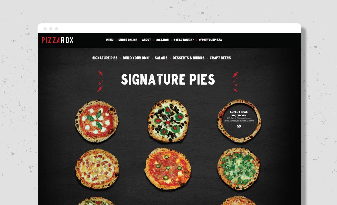 Pizza Rox web design by Jacober Creative