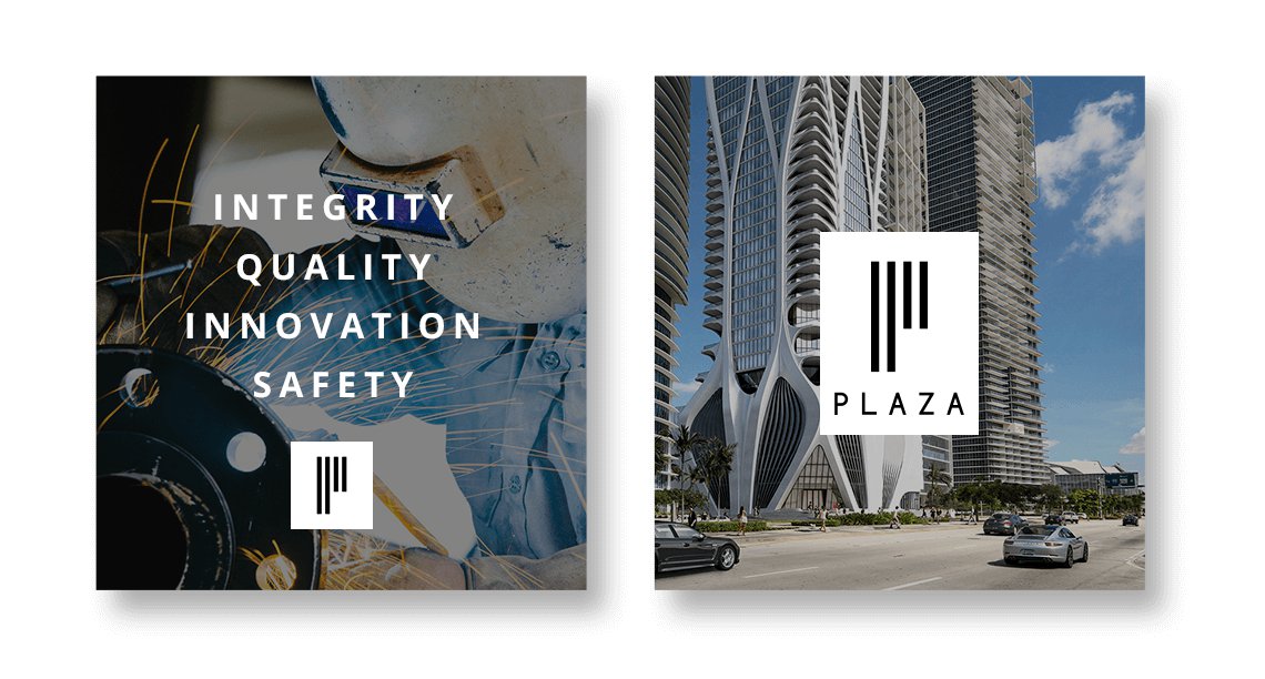 Jacober Creative Brand Identity for Plaza Construction - Photo of social media posts