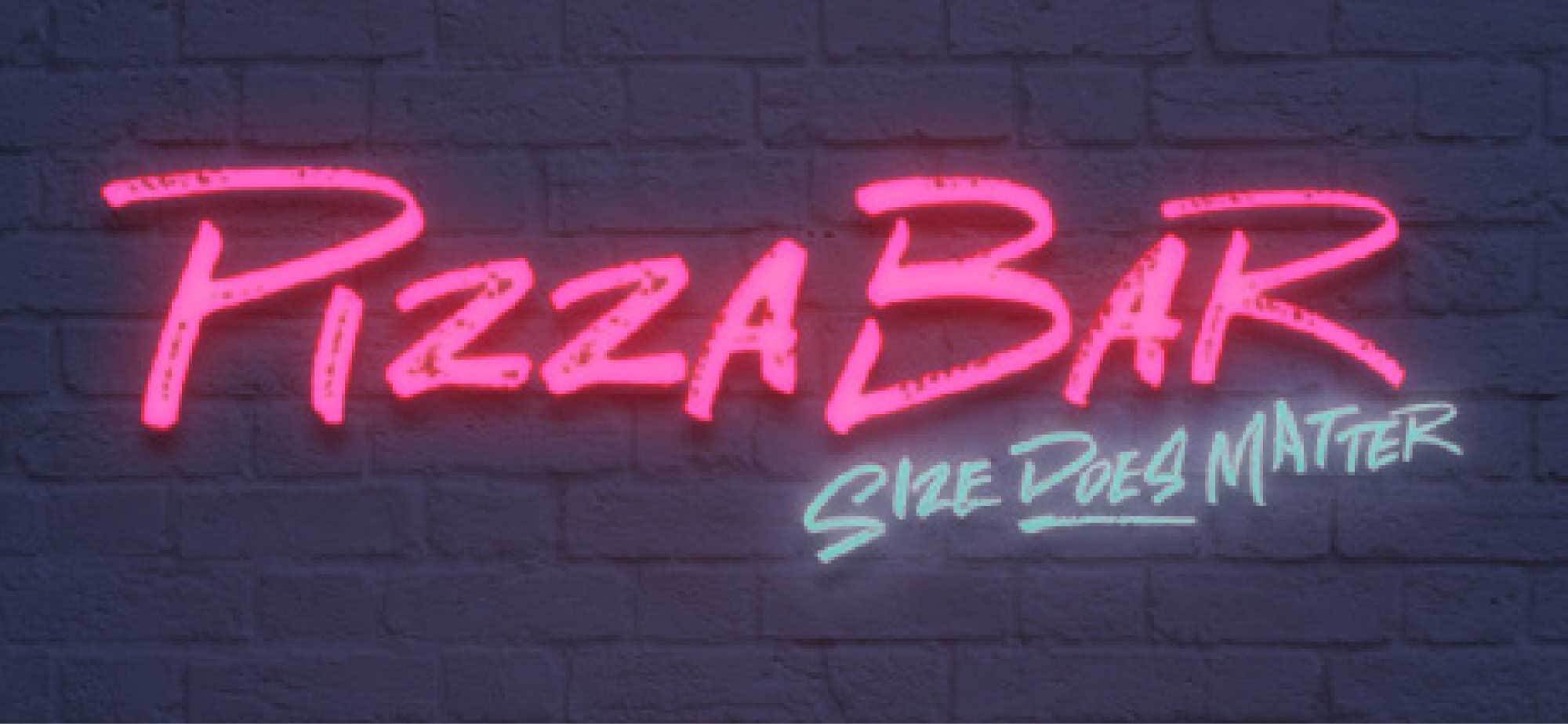 Pizza Bar branded neon sign