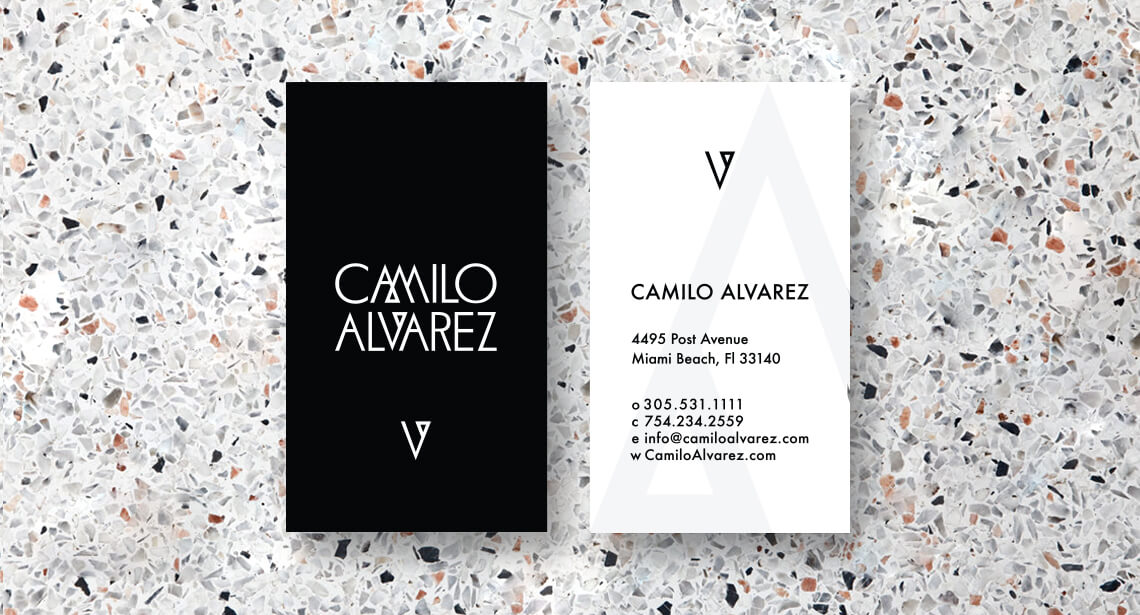 Camilo Alavarez branding business cards by Jacober Creative