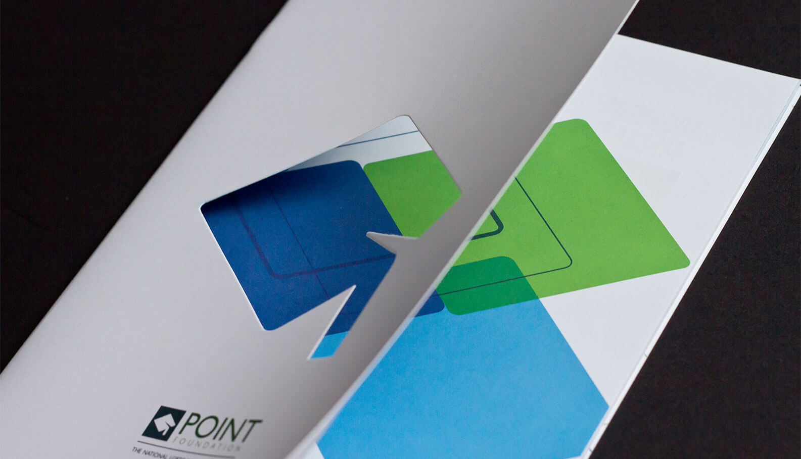 Point Foundation annual report layout design by Jacober Creative