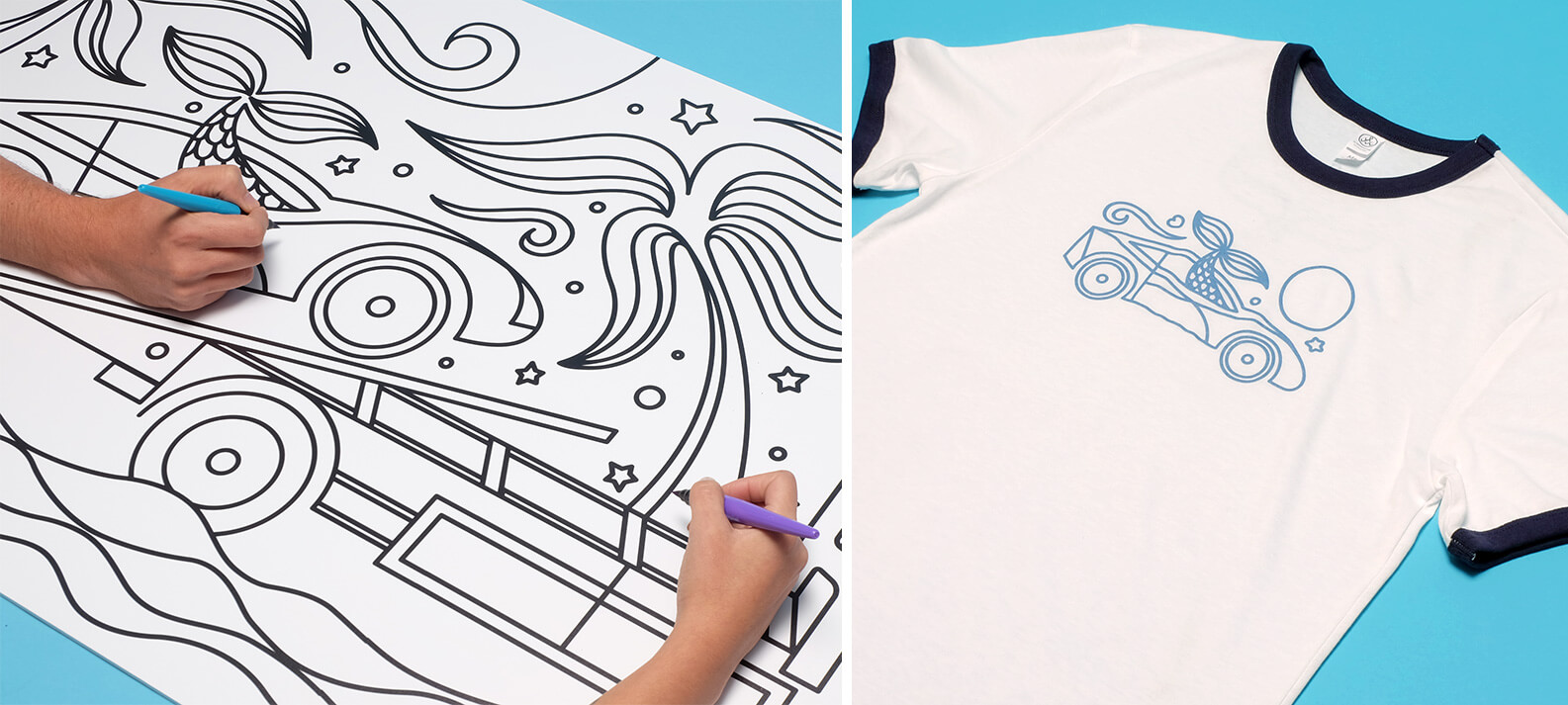 High Tides Miami Beach coloring book and tshirt by Jacober Creative