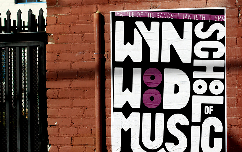Wynwood School of Music logo on poster