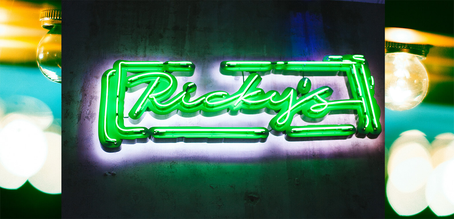 Ricky's branding neon sign by Jacober Creative