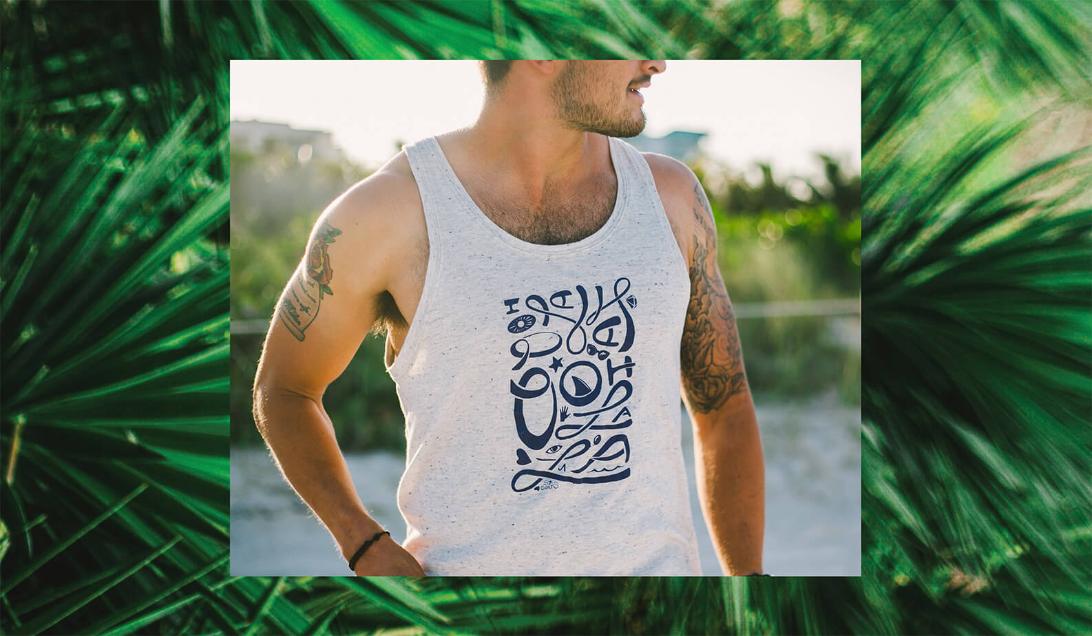 St Barths illustration on a tank by Jacober Creative