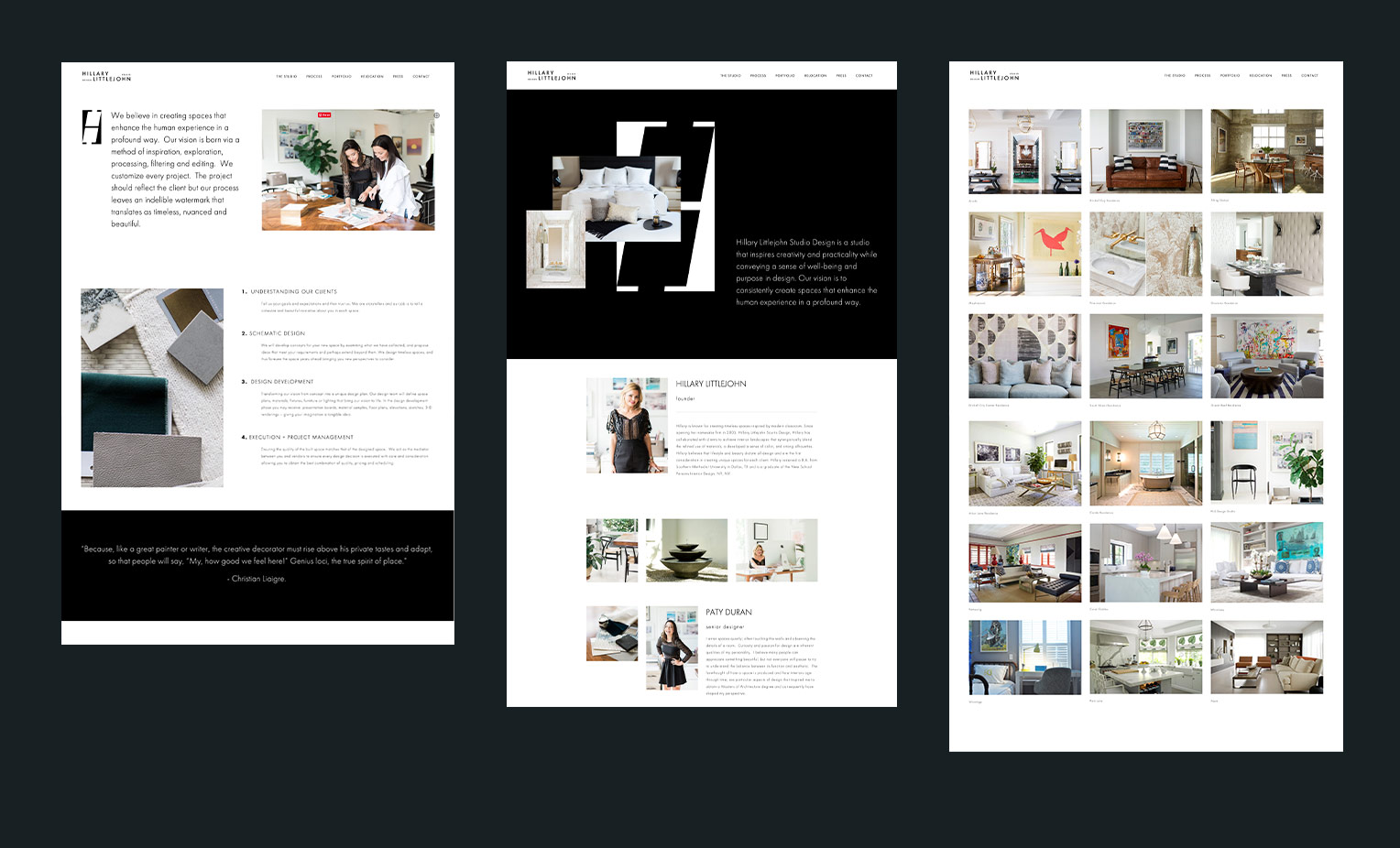 Jacober Creative Template website for Hillary Littlejohn Studio Design