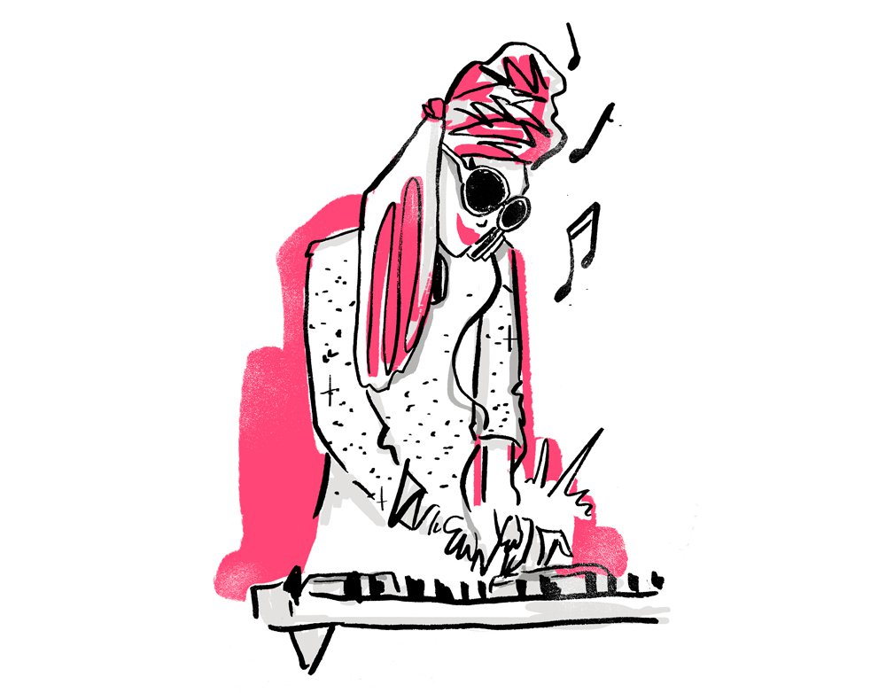 Illustration of DJ Adora, Local drag performer, DJ, actor, and showgirl