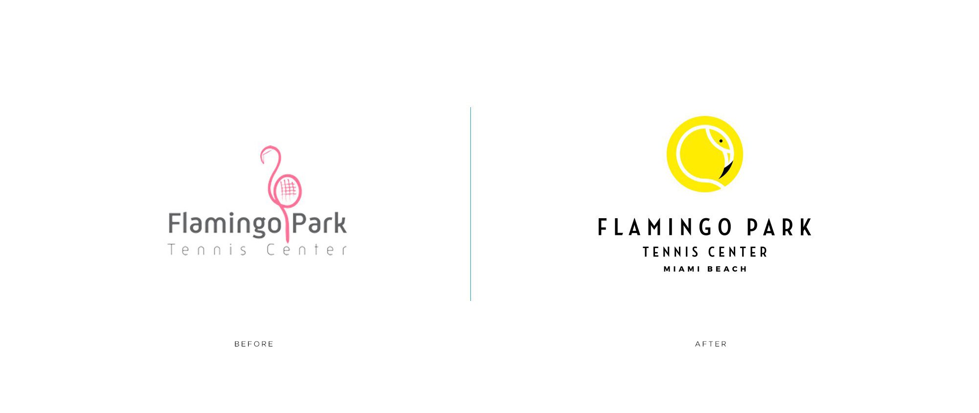 Jacober Creative Brand Identity for Flamingo Park Logo before and After