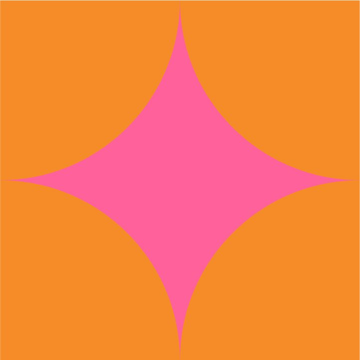 Orange and pink box with star inside