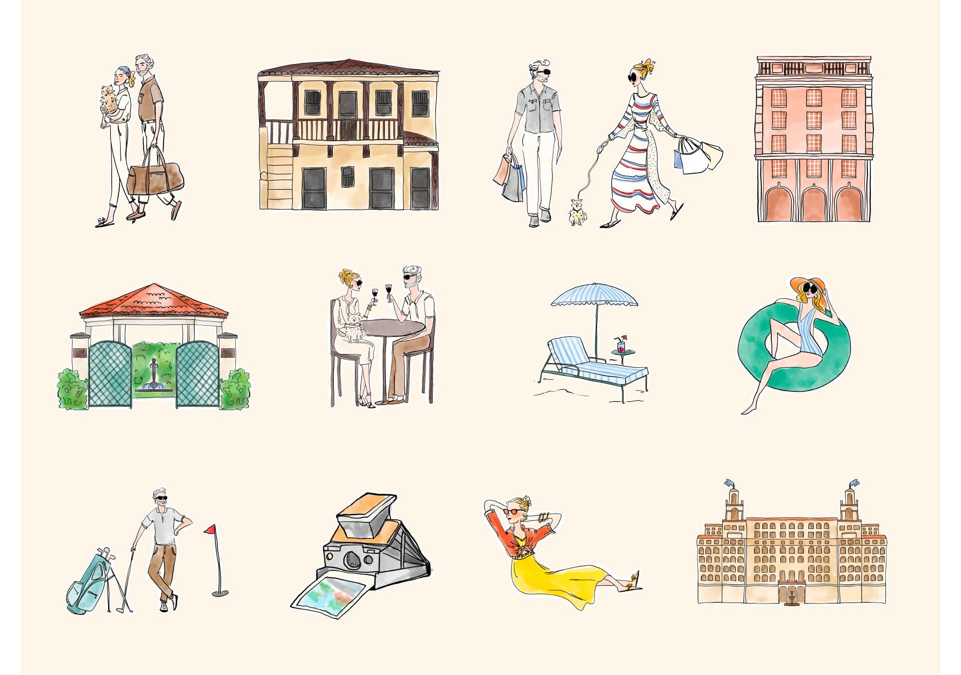 Palm Beach Marina Illustrations