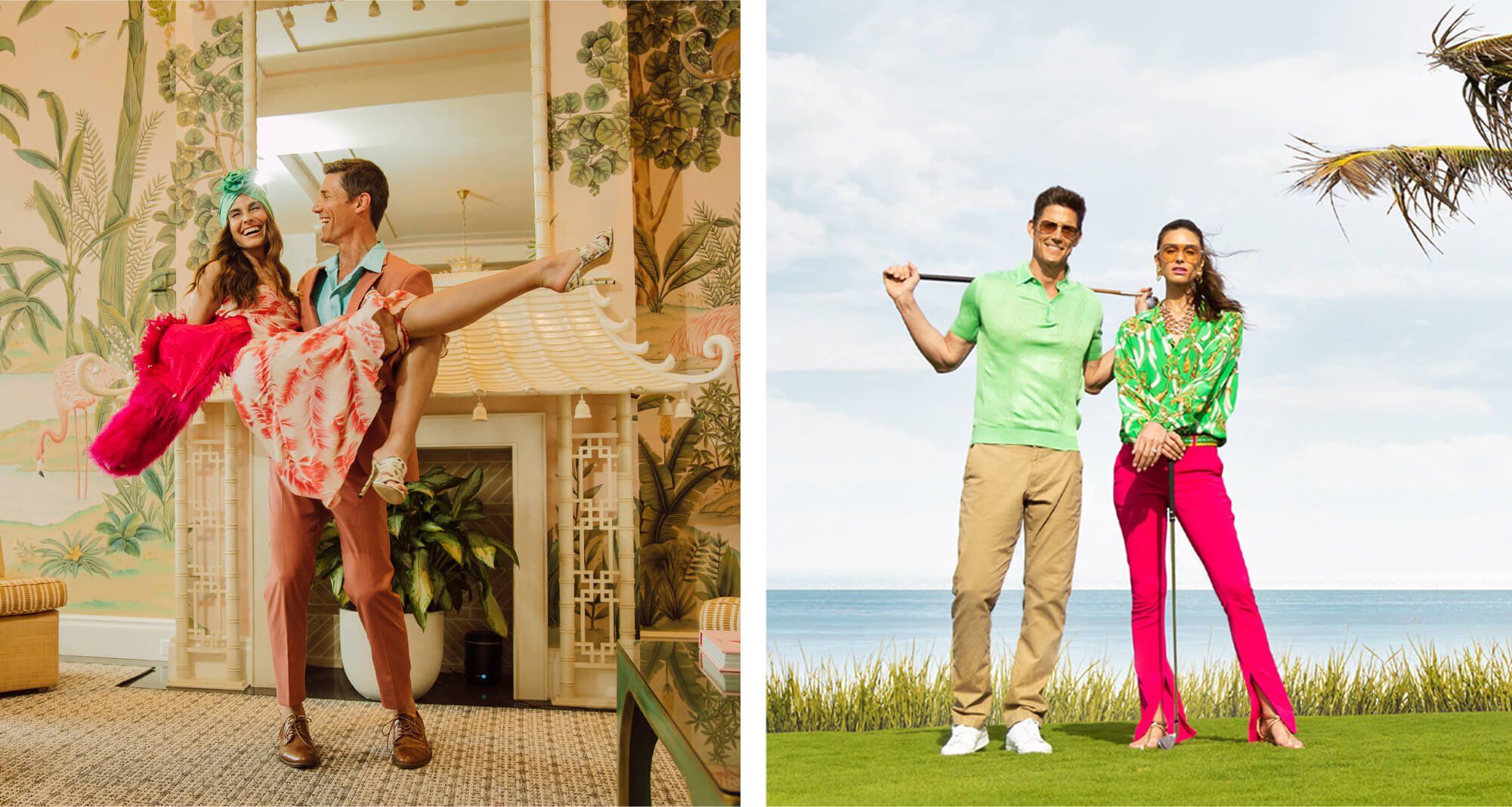 Jacober Creative Brand Identity for The Town of Palm Beach Marina. Collage of models in the golf course and hotel.