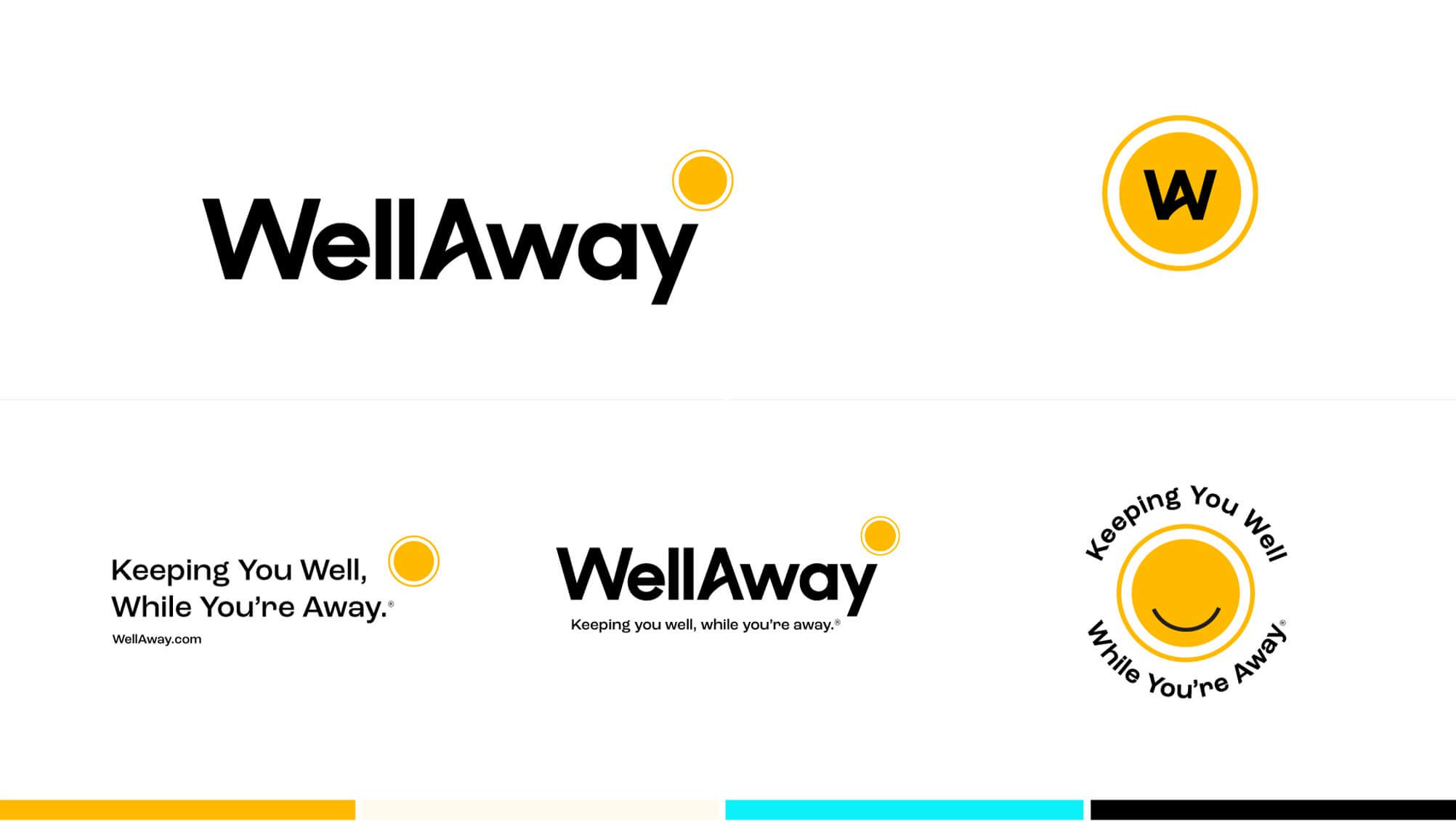 Jacober rebranding of WellAway Global Health Insurance, Image of logo variants