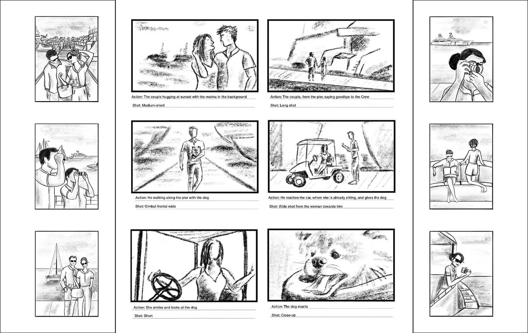 Story board for the Palm Beach Photo Shoot