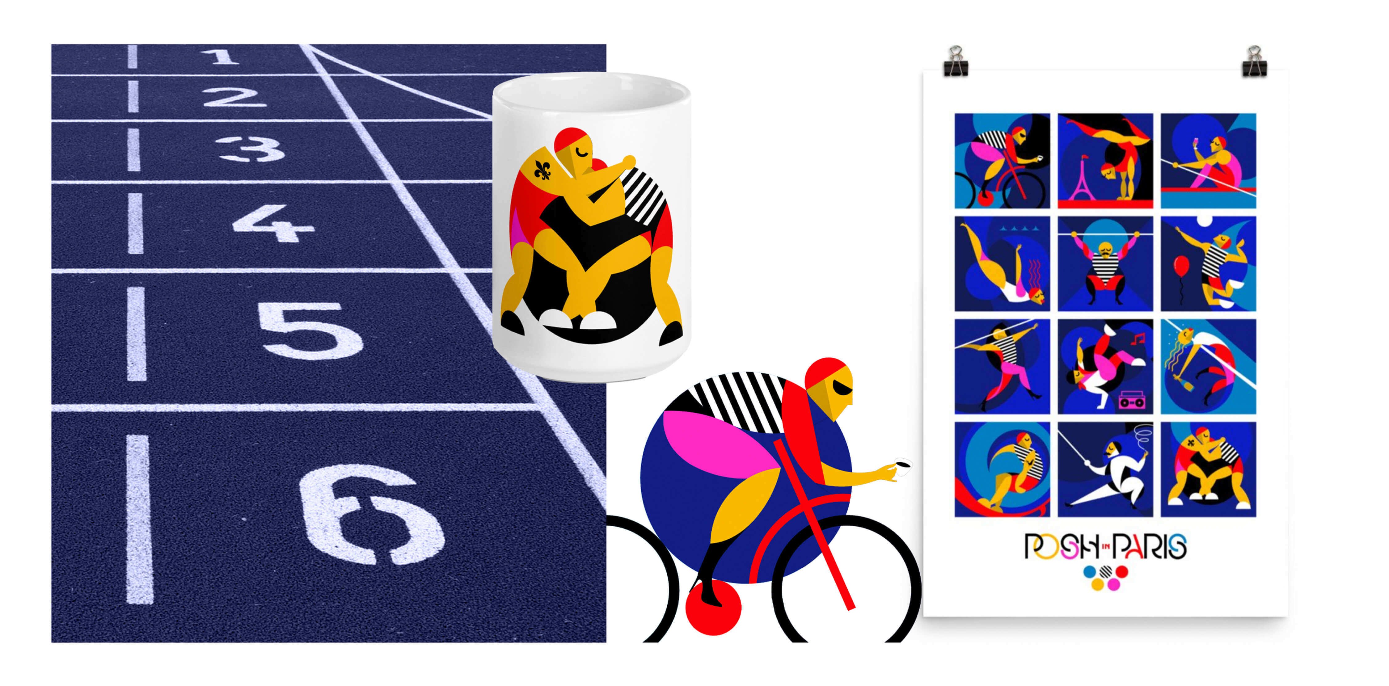 Collateral designs for Posh in Paris Olympics