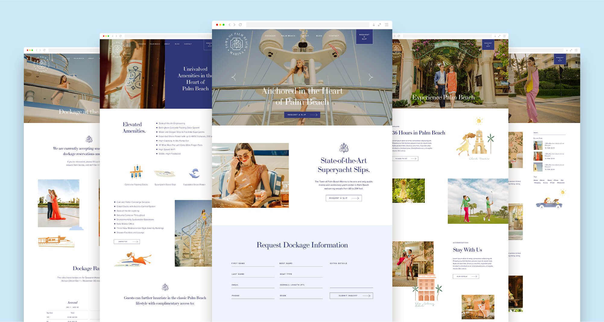 Jacober Creative Brand Identity for The Town of Palm Beach Marina. Website pages.