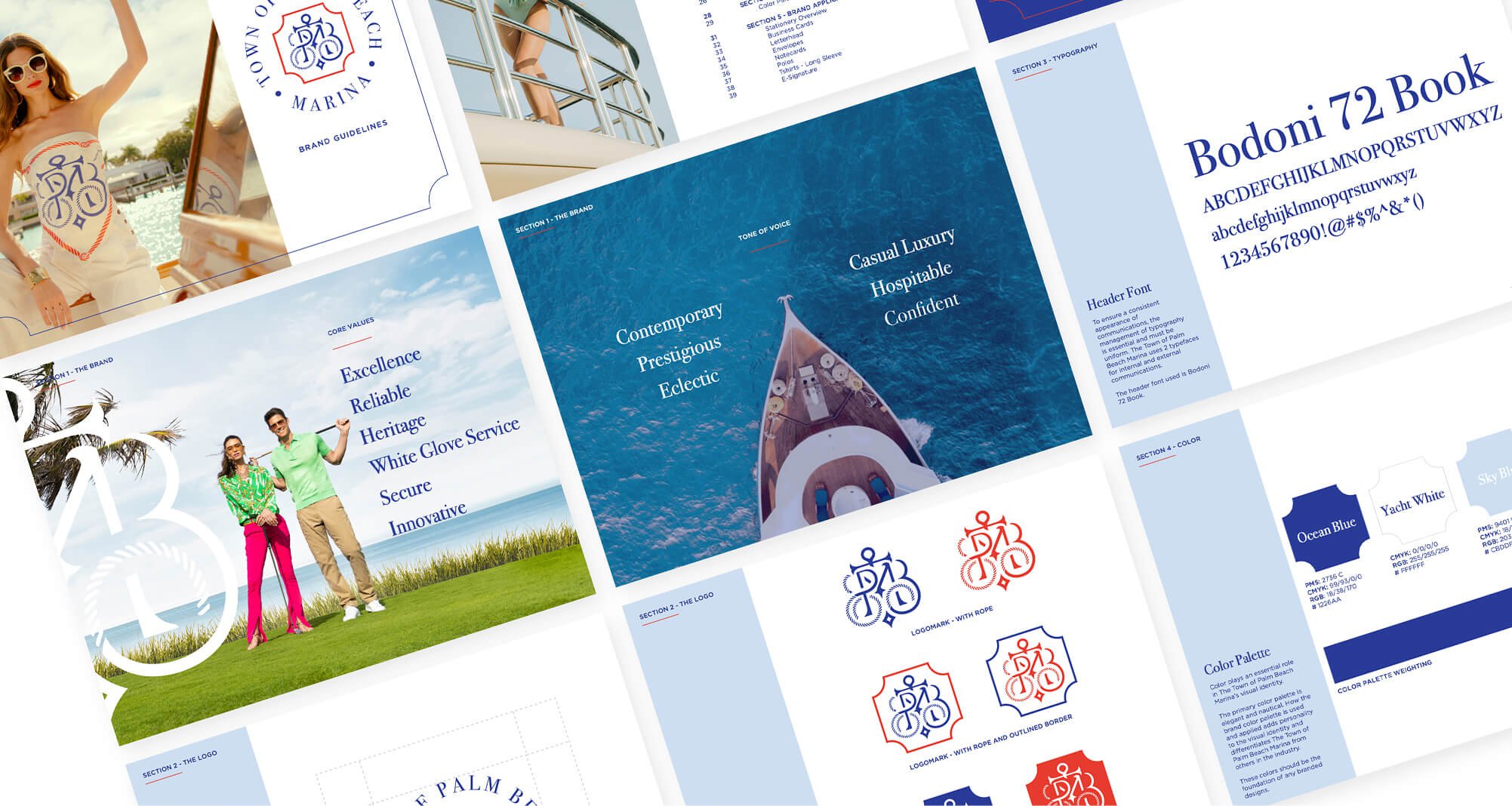 Jacober Creative Brand Identity for The Town of Palm Beach Marina. Style Guide.