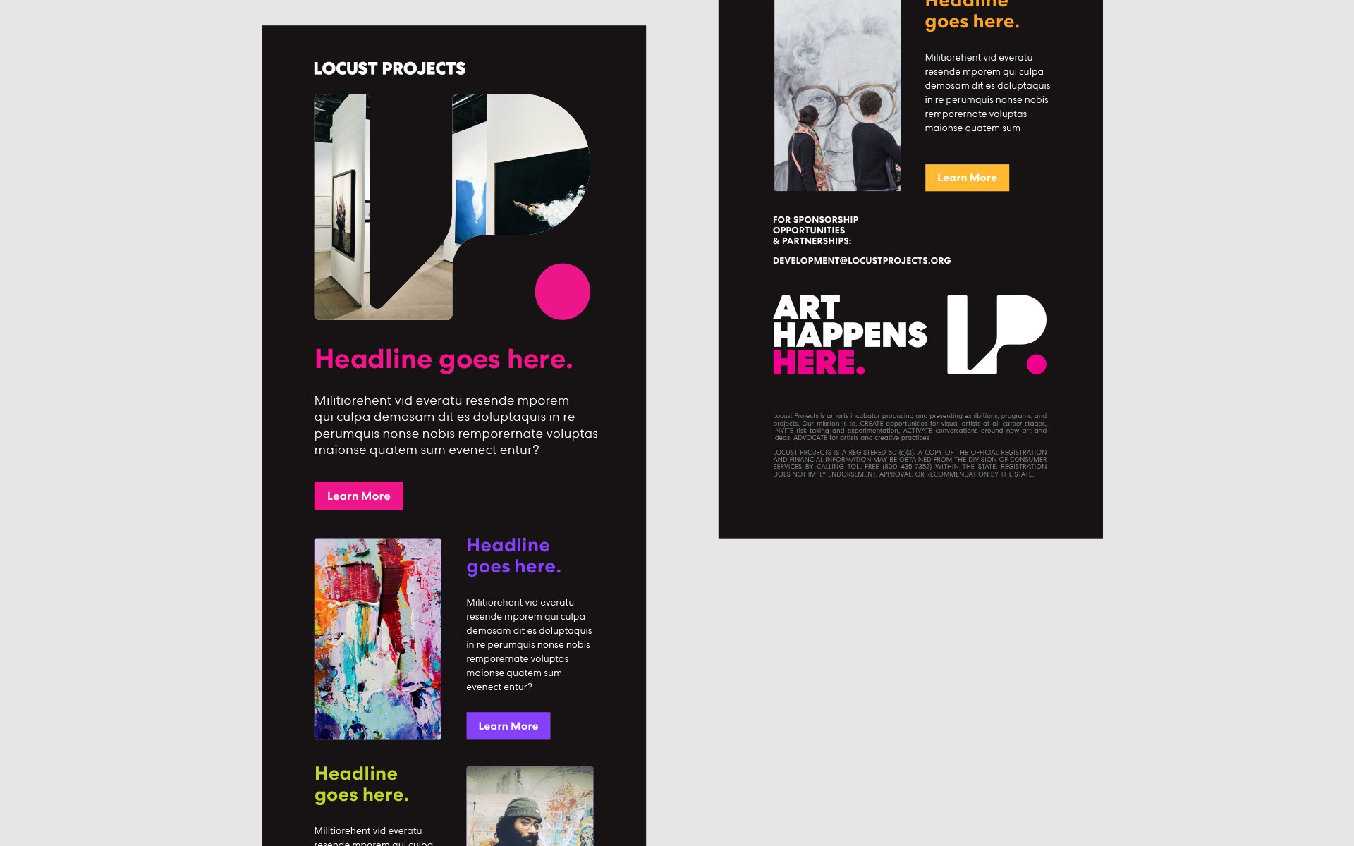 Email Blast Layouts for Locust Projects