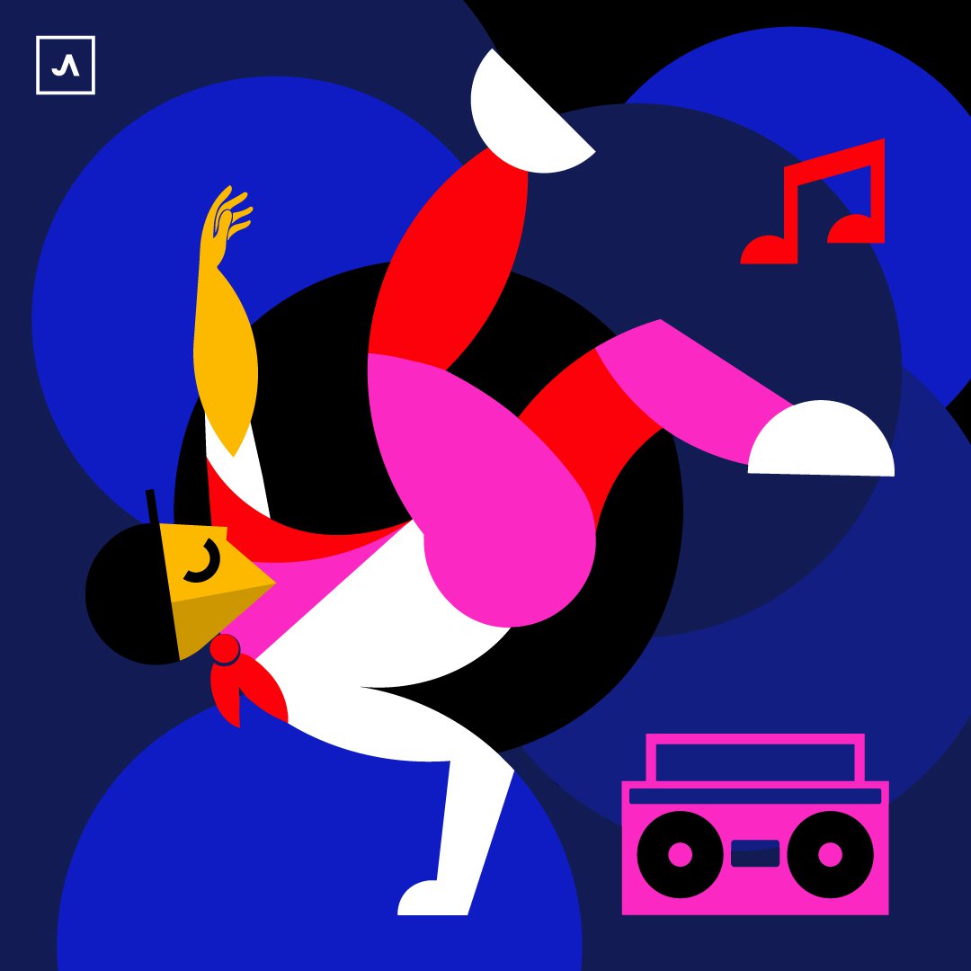 Illustration of a breakdancer