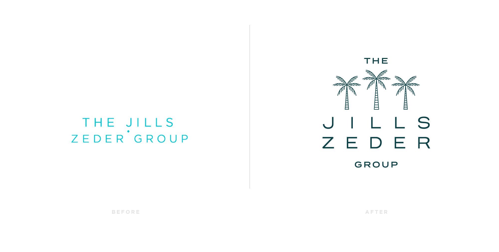 Jacober Creative Brand Identity for The Jills Zeder Group. Logo before and after